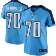 Wholesale Cheap Nike Titans #70 Ty Sambrailo Light Blue Women's Stitched NFL Limited Rush Jersey