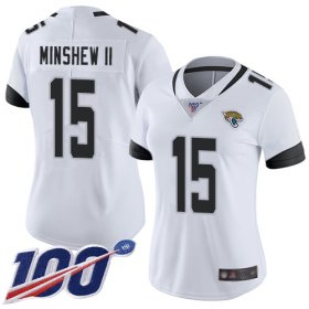 Wholesale Cheap Nike Jaguars #15 Gardner Minshew II White Women\'s Stitched NFL 100th Season Vapor Limited Jersey
