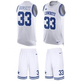 Wholesale Cheap Nike Cowboys #33 Tony Dorsett White Men\'s Stitched NFL Limited Tank Top Suit Jersey