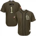 Wholesale Cheap Cardinals #1 Ozzie Smith Green Salute to Service Stitched MLB Jersey