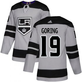 Wholesale Cheap Adidas Kings #19 Butch Goring Gray Alternate Authentic Stitched NHL Jersey