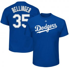 Wholesale Cheap Los Angeles Dodgers #35 Cody Bellinger Majestic Official Name & Number T-Shirt Royal