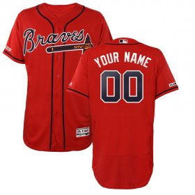 Wholesale Cheap Atlanta Braves Majestic Alternate 2019 Authentic Collection Flex Base Custom Jersey Scarlet