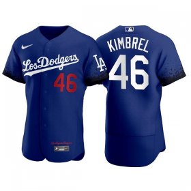 Wholesale Cheap Men\'s Los Angeles Dodgers #46 Craig Kimbrel Royal City Connect Flex Base Stitched Jersey