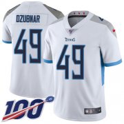 Wholesale Cheap Nike Titans #49 Nick Dzubnar White Men's Stitched NFL 100th Season Vapor Untouchable Limited Jersey
