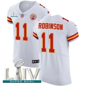 Wholesale Cheap Nike Chiefs #11 Demarcus Robinson White Super Bowl LIV 2020 Men\'s Stitched NFL New Elite Jersey