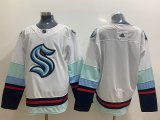 Wholesale Cheap Men's Seattle Kraken Blank White Stitched Adidas NHL Jersey