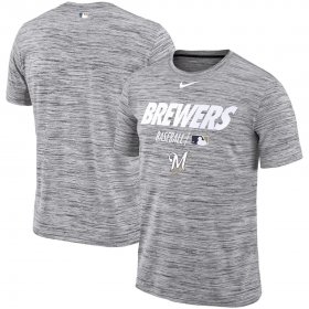 Wholesale Cheap Milwaukee Brewers Nike Authentic Collection Velocity Team Issue Performance T-Shirt Gray