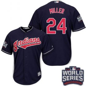 Wholesale Cheap Indians #24 Andrew Miller Navy Blue Alternate 2016 World Series Bound Stitched Youth MLB Jersey