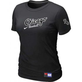 Wholesale Cheap Women\'s Chicago White Sox Nike Away Practice MLB T-Shirt Black