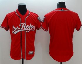 Wholesale Cheap Reds Blank Red Flexbase Authentic Collection Los Rojos Stitched MLB Jersey