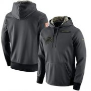 Wholesale Cheap Men's Detroit Lions Nike Anthracite Salute to Service Player Performance Hoodie