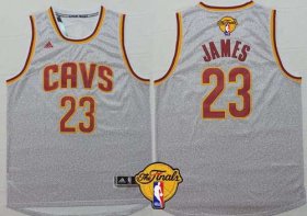 Wholesale Cheap Men\'s Cleveland Cavaliers #23 LeBron James 2015 The Finals New Gray Jersey