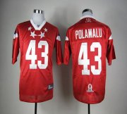 Wholesale Cheap Steelers #43 Troy Polamalu Red 2012 Pro Bowl Stitched NFL Jersey