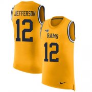 Wholesale Cheap Nike Rams #12 Van Jefferson Gold Men's Stitched NFL Limited Rush Tank Top Jersey