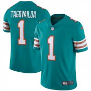 Wholesale Cheap Men's Miami Dolphins #1 Tua Tagovailoa Aqua Vapor Stitched Jersey