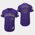 Wholesale Cheap Rockies #48 German Marquez Purple 2019 Spring Training Flex Base Stitched MLB Jersey