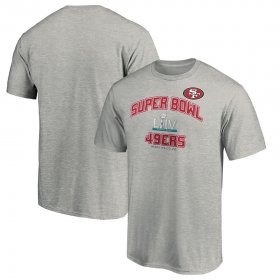 Wholesale Cheap Men\'s San Francisco 49ers NFL Heather Gray Super Bowl LIV Bound Heart & Soul T-Shirt
