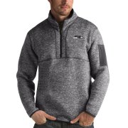 Wholesale Cheap Seattle Seahawks Antigua Fortune Quarter-Zip Pullover Jacket Charcoal