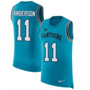 Wholesale Cheap Nike Panthers #11 Robby Anderson Blue Alternate Men's Stitched NFL Limited Rush Tank Top Jersey