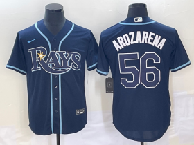 Wholesale Cheap Men\'s Tampa Bay Rays #56 Randy Arozarena Navy Blue Stitched MLB Cool Base Nike Jersey