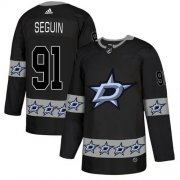 Wholesale Cheap Adidas Stars #91 Tyler Seguin Black Authentic Team Logo Fashion Stitched NHL Jersey