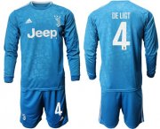 Wholesale Cheap Juventus #4 De Ligt Third Long Sleeves Soccer Club Jersey