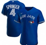 Wholesale Cheap Men's Toronto Blue Jays #4 George Springer Royal Flex Base Stitched Jersey