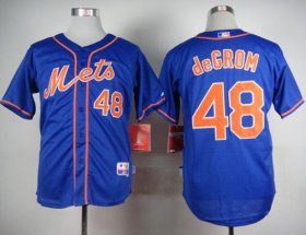 Wholesale Cheap Mets #48 Jacob DeGrom Blue Alternate Home Cool Base Stitched MLB Jersey