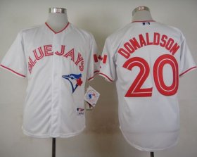 Wholesale Cheap Blue Jays #20 Josh Donaldson White 2015 Canada Day Stitched MLB Jersey