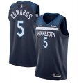 Cheap Men's Minnesota Timberwolves #5 Anthony Edwards Navy Icon Edition Stitched Jersey