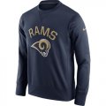 Wholesale Cheap Men's Los Angeles Rams Nike Navy Sideline Circuit Performance Sweatshirt