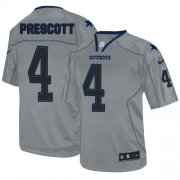 Wholesale Cheap Nike Cowboys #4 Dak Prescott Lights Out Grey Men's Stitched NFL Elite Jersey