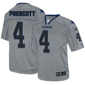 Wholesale Cheap Nike Cowboys #4 Dak Prescott Lights Out Grey Men\'s Stitched NFL Elite Jersey