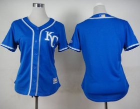 Wholesale Cheap Royals Blank Blue Alternate 2 Women\'s Stitched MLB Jersey