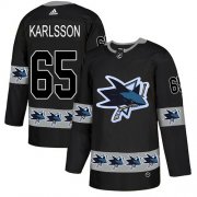 Wholesale Cheap Adidas Sharks #65 Erik Karlsson Black Authentic Team Logo Fashion Stitched NHL Jersey