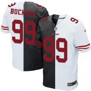 Wholesale Cheap Nike 49ers #99 DeForest Buckner Black/White Men's Stitched NFL Elite Split Jersey