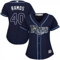 Wholesale Cheap Rays #40 Wilson Ramos Dark Blue Alternate Women's Stitched MLB Jersey