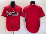 Wholesale Cheap Men's Cleveland Guardians Blank Red With Patch Cool Base Stitched Baseball Jersey