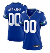 Wholesale Cheap Women's Seattle Seahawks ACTIVE PLAYER Custom Royal Throwback Football Stitched Jersey(Run Small)