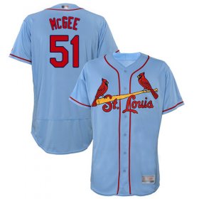 Wholesale Cheap Cardinals #51 Willie McGee Light Blue Flexbase Authentic Collection Stitched MLB Jersey