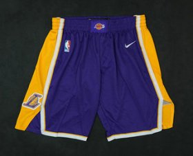 Wholesale Cheap Men\'s Los Angeles Lakers Purple 2017-2018 Nike Swingman Stitched NBA Shorts
