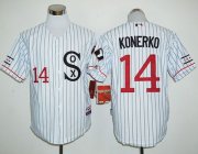 Wholesale Cheap White Sox #14 Paul Konerko White(Black Strip) Cooperstown Stitched MLB Jersey