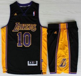 Wholesale Cheap Los Angeles Lakers #10 Steve Nash Black Revolution 30 Swingman NBA Jerseys Shorts Suits Purple Number 2013 New Style