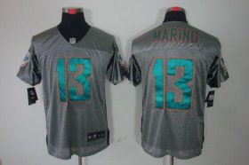 Wholesale Cheap Nike Dolphins #13 Dan Marino Grey Shadow Men\'s Stitched NFL Elite Jersey