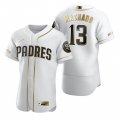 Wholesale Cheap San Diego Padres #13 Manny Machado White Nike Men's Authentic Golden Edition MLB Jersey