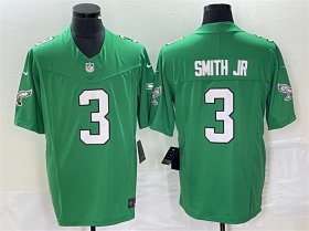 Wholesale Cheap Men\'s Philadelphia Eagles #3 Nolan Smith JR Green 2023 F.U.S.E. Vapor Untouchable Stitched Football Jersey