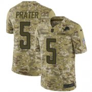 Wholesale Cheap Nike Lions #5 Matt Prater Camo Men's Stitched NFL Limited 2018 Salute To Service Jersey