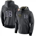 Wholesale Cheap NFL Men's Nike Los Angeles Rams #18 Cooper Kupp Stitched Black Anthracite Salute to Service Player Performance Hoodie