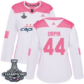 Wholesale Cheap Adidas Capitals #44 Brooks Orpik White/Pink Authentic Fashion Stanley Cup Final Champions Women\'s Stitched NHL Jersey